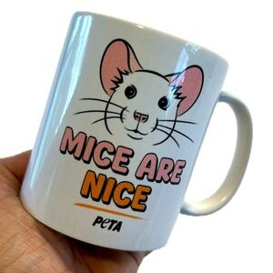 Vintage‎ Mice Are Nice PeTA Adorable Coffee Mug Cup